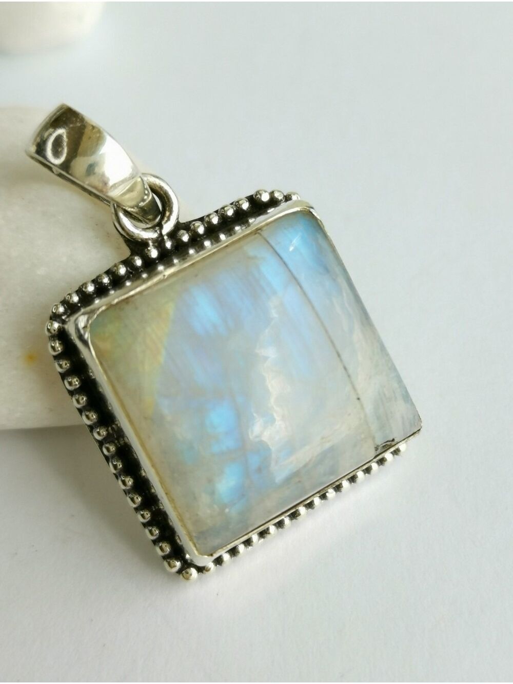Vintage Rainbow  Moonstone  sterling silver pendant Only 🆕